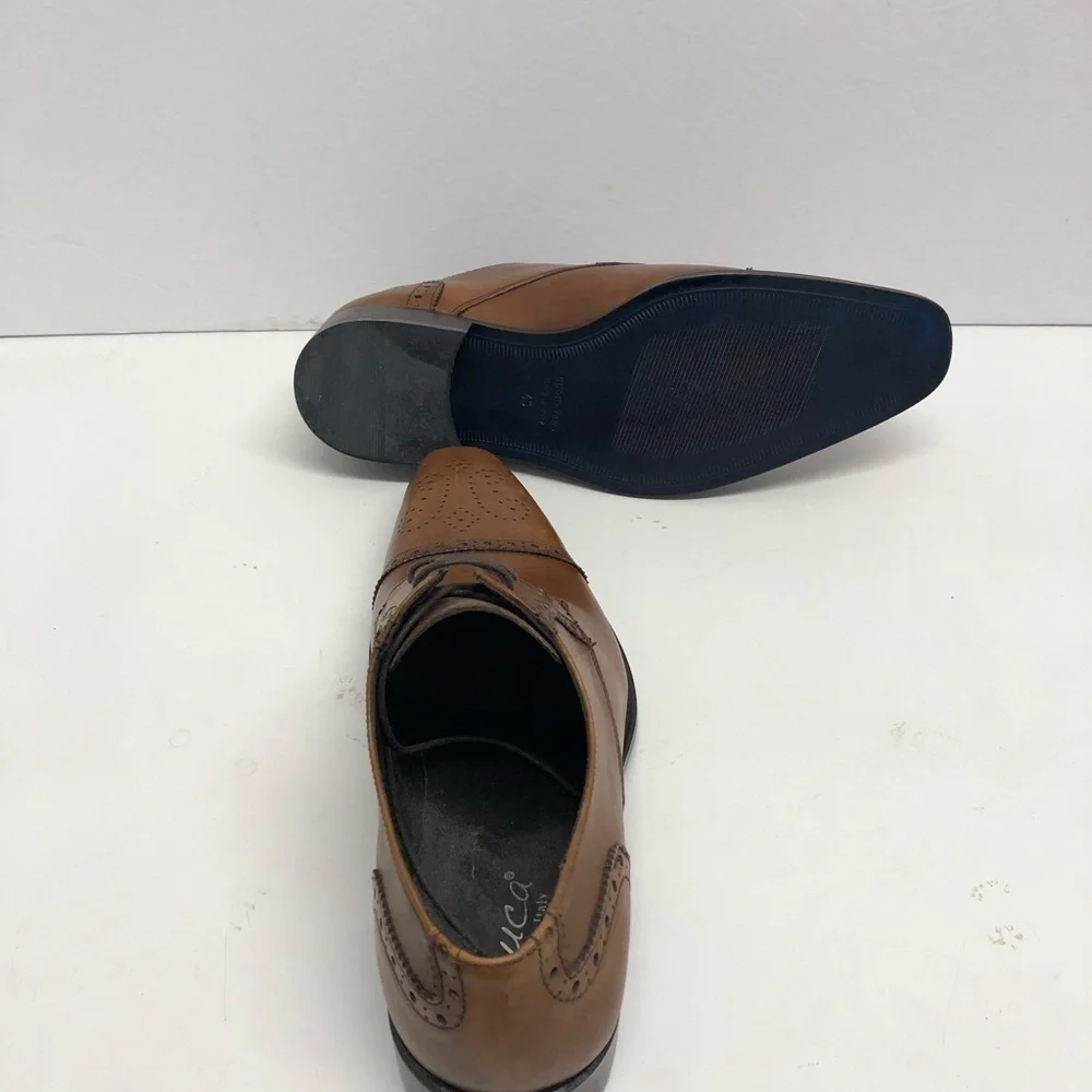 Duca shoes brown Italian leather captoe oxford